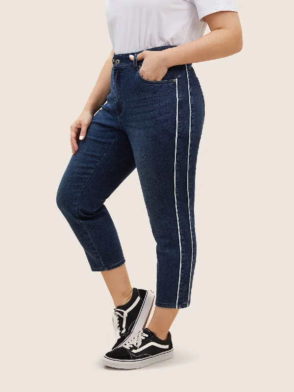 Valentine's Day Jeans for Romantic -Basics Contrast Trim Skinny Jeans