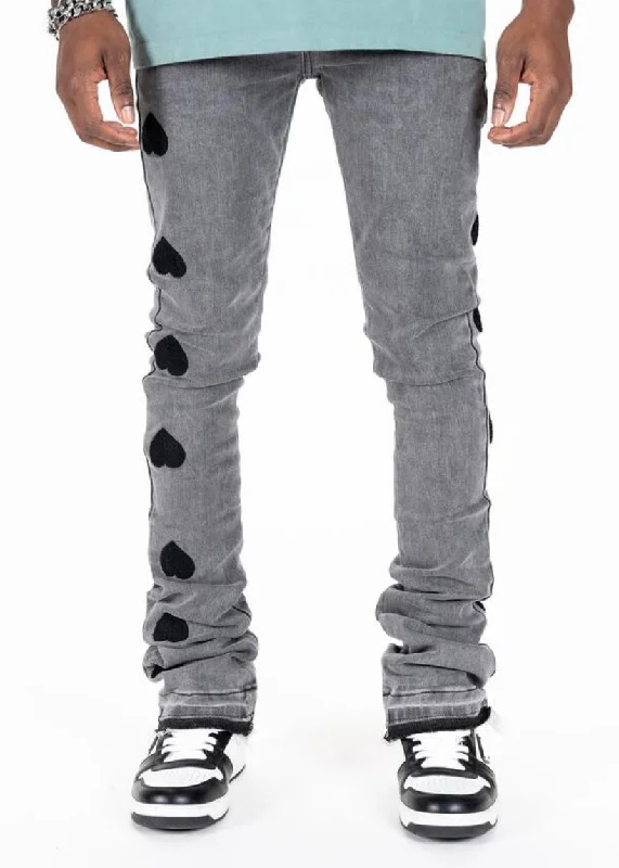 Printed Jeans for Pattern -Pheelings “Heartbeat Of Success” Flare Stack Jeans