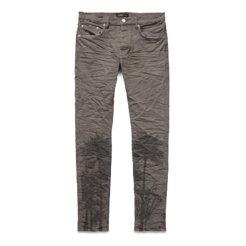 Frayed Hem Jeans for Edgy -Purple Brand Dandelion Palms Charcoal Jeans