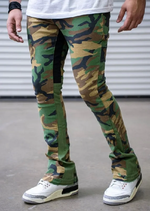 Dark Wash Jeans for Elegance -Damati Naqab Camo Stacked Jeans (DMT-24-005)