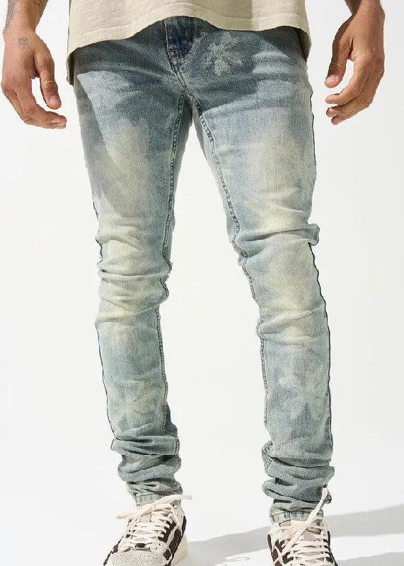 Distressed Jeans for Edgy Style -Serenede “Sakura” Blue Jeans