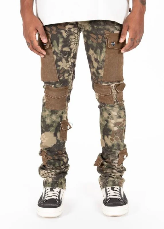 Denim Jeans for Durability -Pheelings “My Pleasure” Cargo Flare Stack Jeans