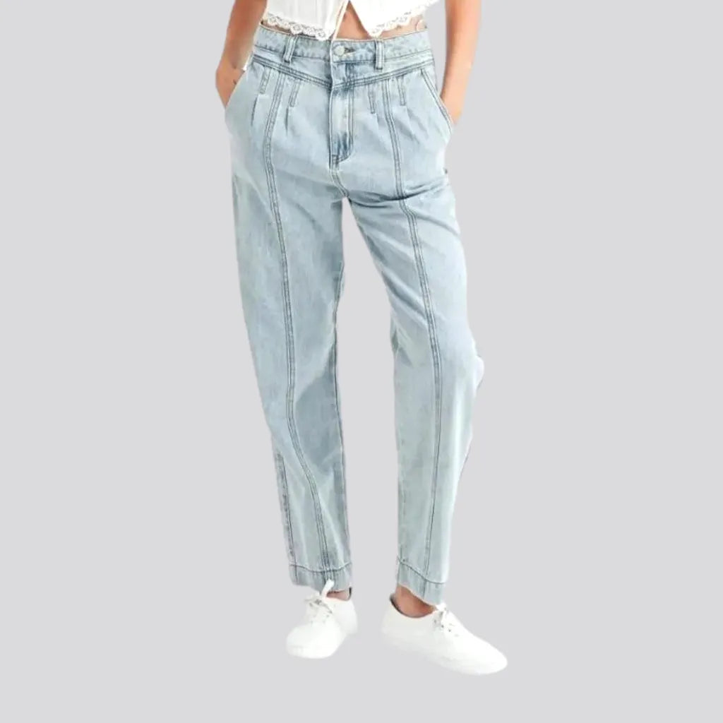 Metal Button Jeans for Classic -Ankle-length women's 90s jeans