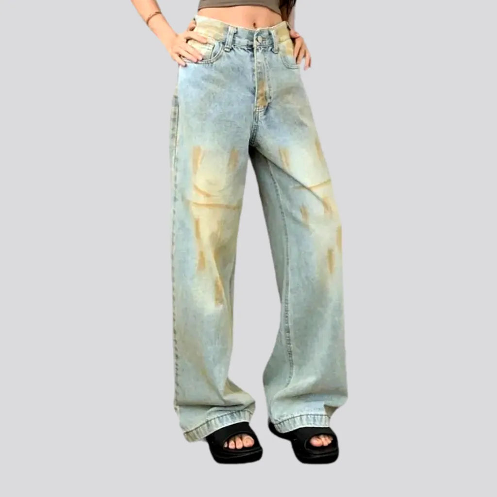 Wedding Jeans for Casual -Vintage women's painted jeans