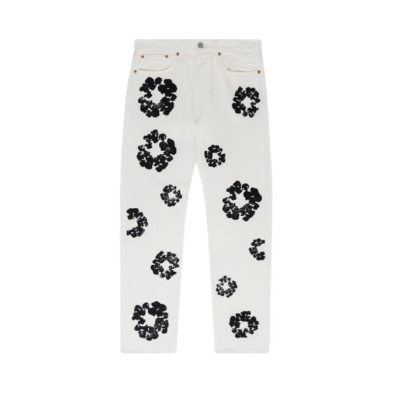 Camping Jeans for Wilderness -Denim Tears Cotton Wreath White Jeans