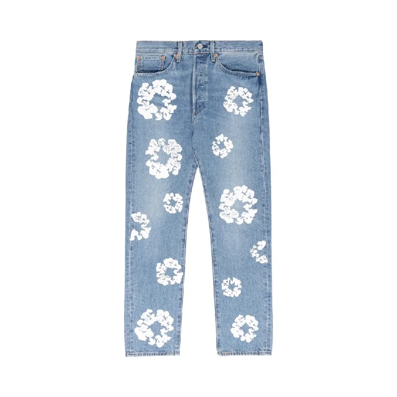 Hiking Jeans for Trail -Denim Tears Cotton Wreath Light Blue Jeans