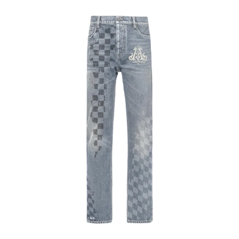 Travel Jeans for On-the-go -Lifted Anchors “McEnroe” Checkered Jeans