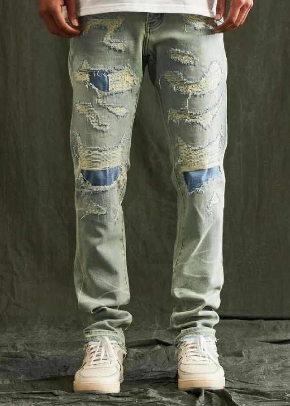 Distressed Jeans for Edgy Style -Embellish NYC Ronnie Light Blue Jeans (029)