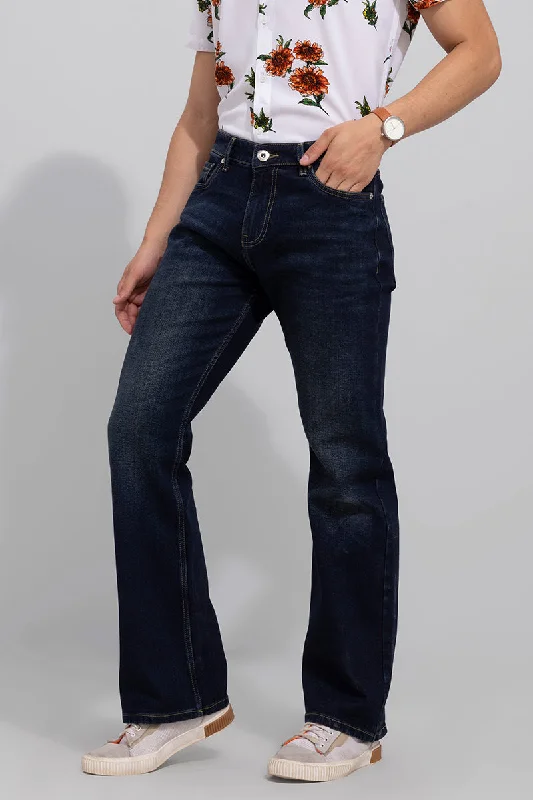 Designer Jeans for Luxury -Spunky Dark Blue Bootcut Jeans