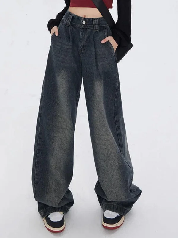 Office Jeans for Professional -Vintage Wash High Rise Boyfriend Jeans