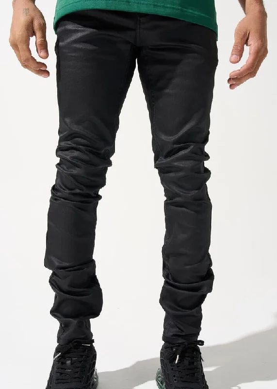 Flare Jeans for Retro Vibe -Serenede “Caviar 7” Wax Black Jeans