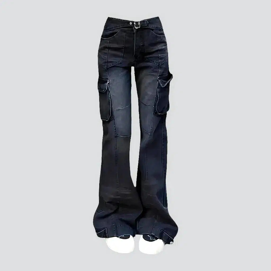 Christmas Jeans for Seasonal -Sanded cargo jeans
 for ladies