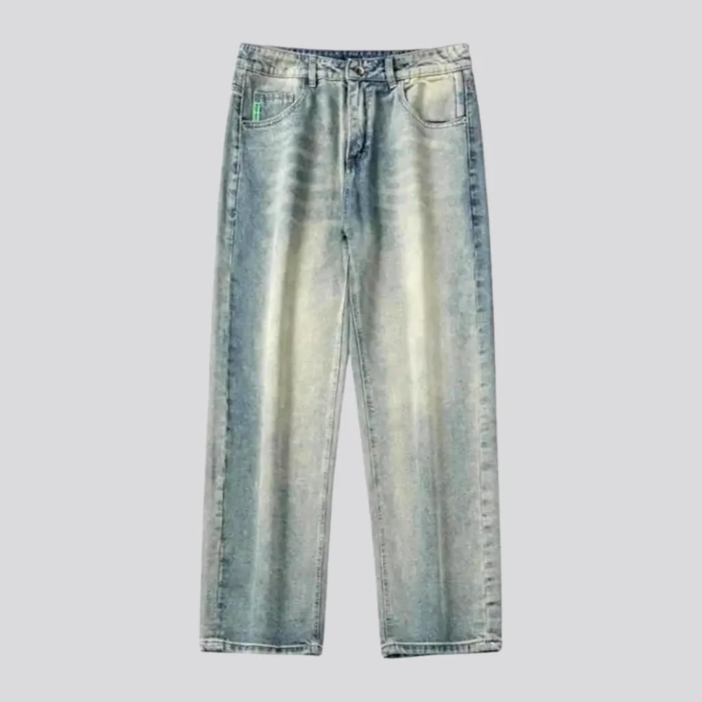 Sustainable Jeans for Eco -Wide fit vintage soft jeans for men