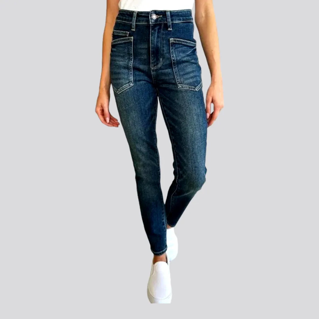 Shopping Jeans for Convenient -Casual high-waist jeans
 for ladies