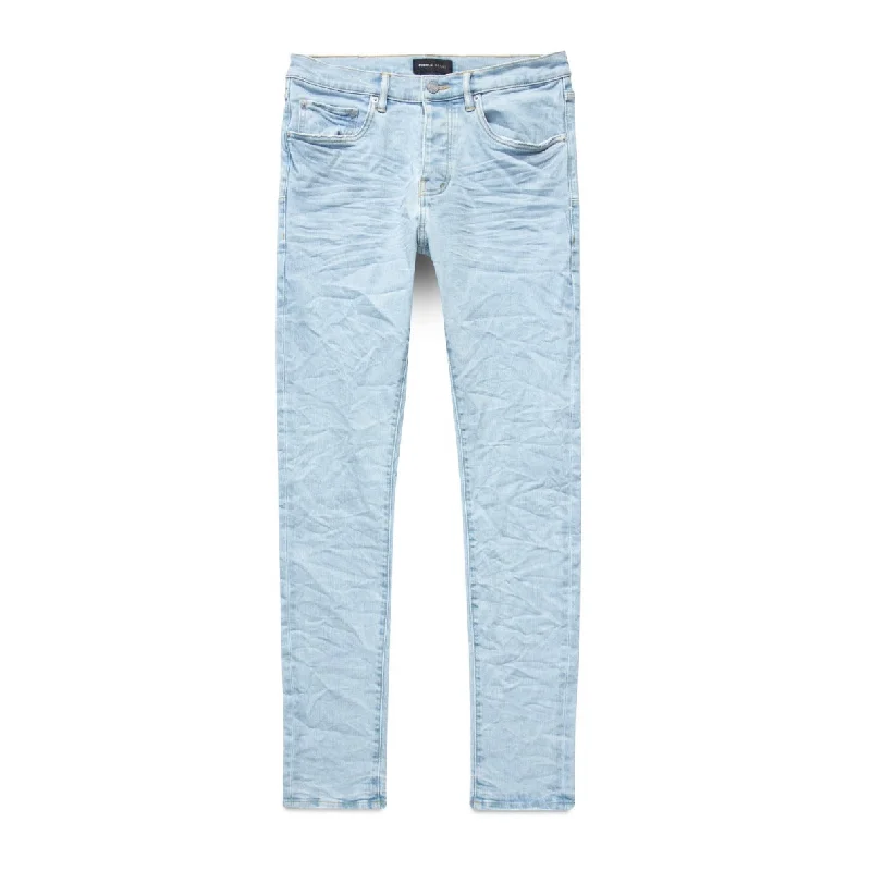 Raw Hem Jeans for Trendy -Purple Brand Light Bleach Clean Jeans