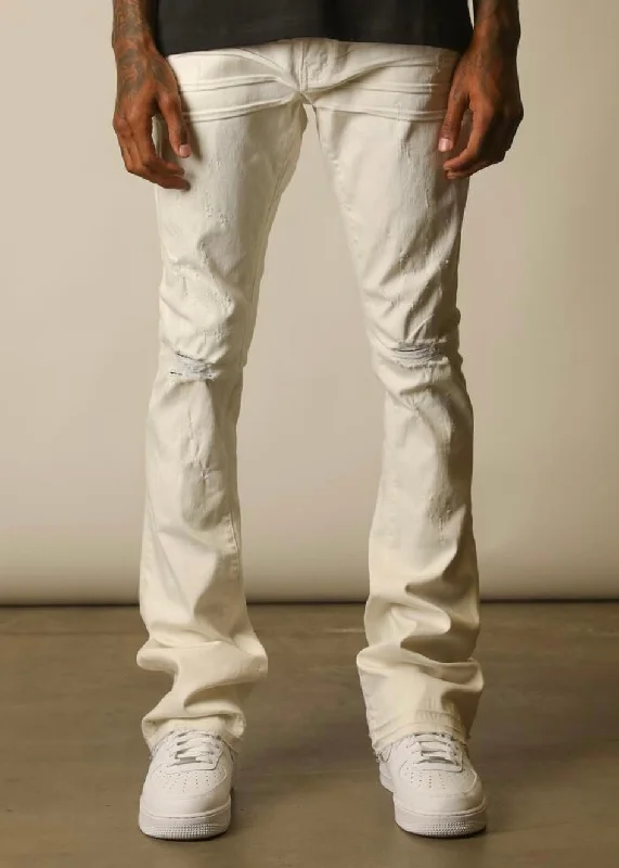 Outdoor Jeans for Adventures -GFTD LA Perry White Stacked Jeans