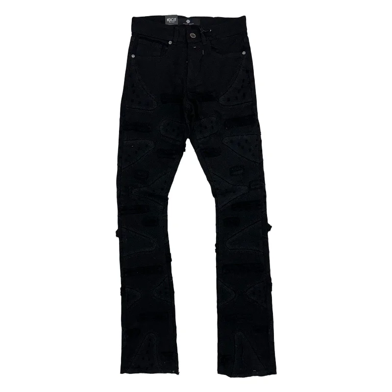 Party Jeans for Night Out -Focus Black City Stacked Jeans (5238)