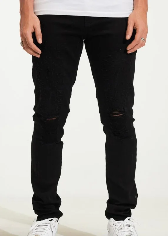 Black Jeans for Formal Look -Crysp Atlantic Distress Black Jeans (PP)