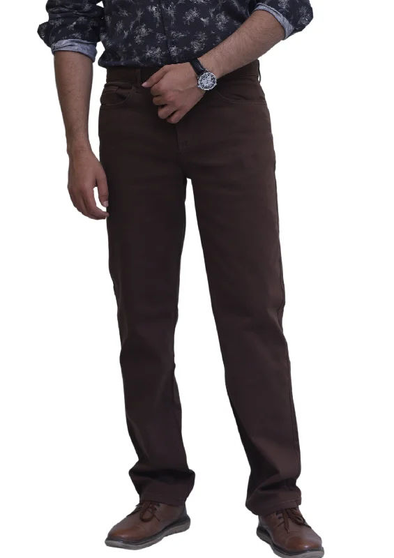 High-end Jeans for Exclusivity -ONSEDGE STRAIGHT FIT JEANS-DARK BROWN