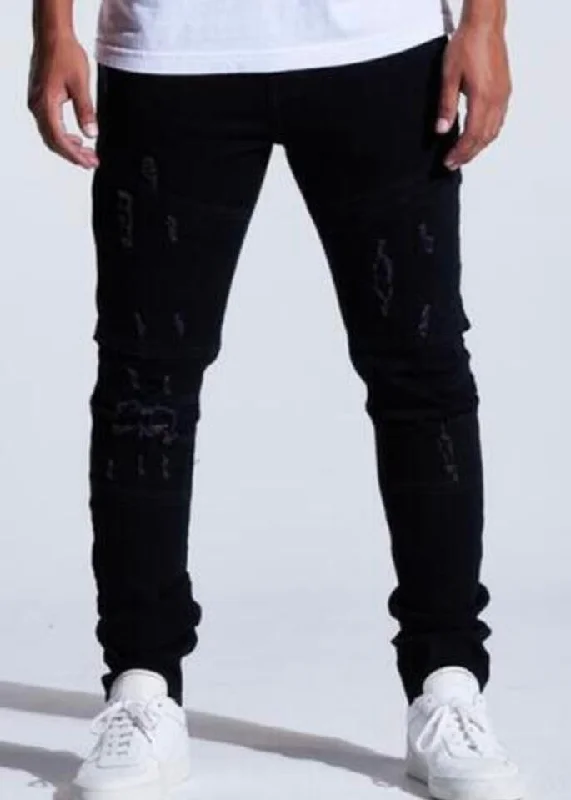 Colored Jeans for Variety -Crysp Atlantic Black Fitted Jeans (024)