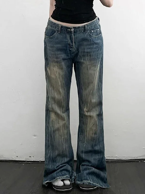 Sustainable Jeans for Eco -Vintage Loose Low Rise Jeans