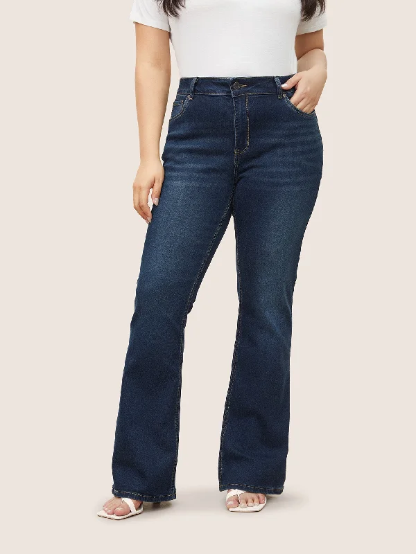 Fishing Jeans for Water -Bootcut Very Stretchy Mid Rise Medium Wash Sculpt Waist Jeans