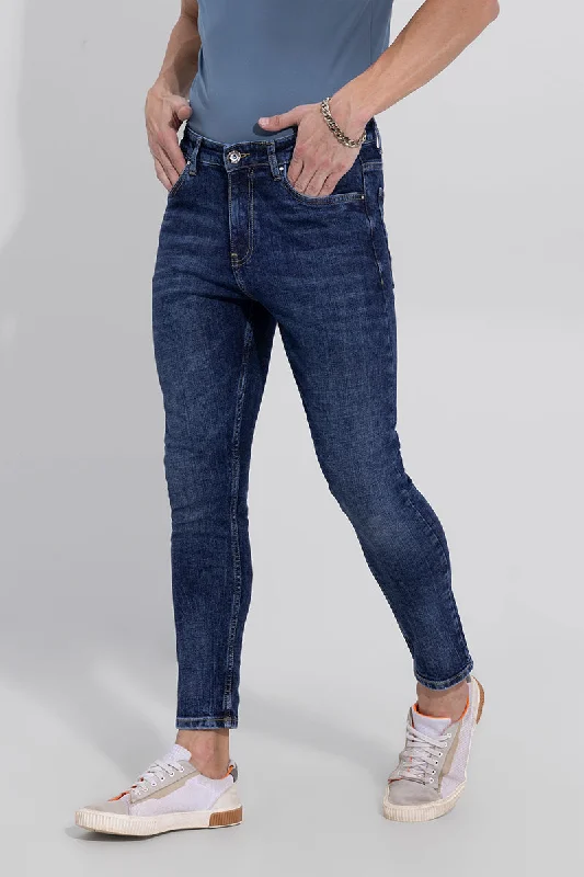 Business Jeans for Dressy -Gaze Blue Washed Skinny Jeans