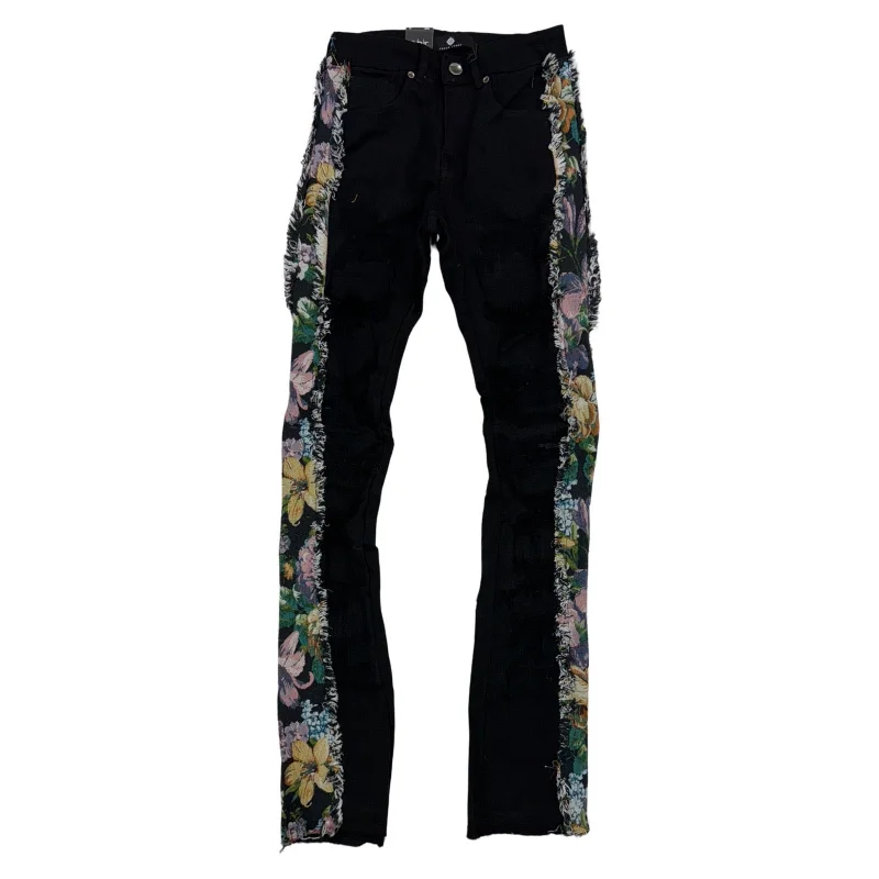 Wedding Jeans for Casual -Focus Black Tapestry Stacked Jeans (3611)