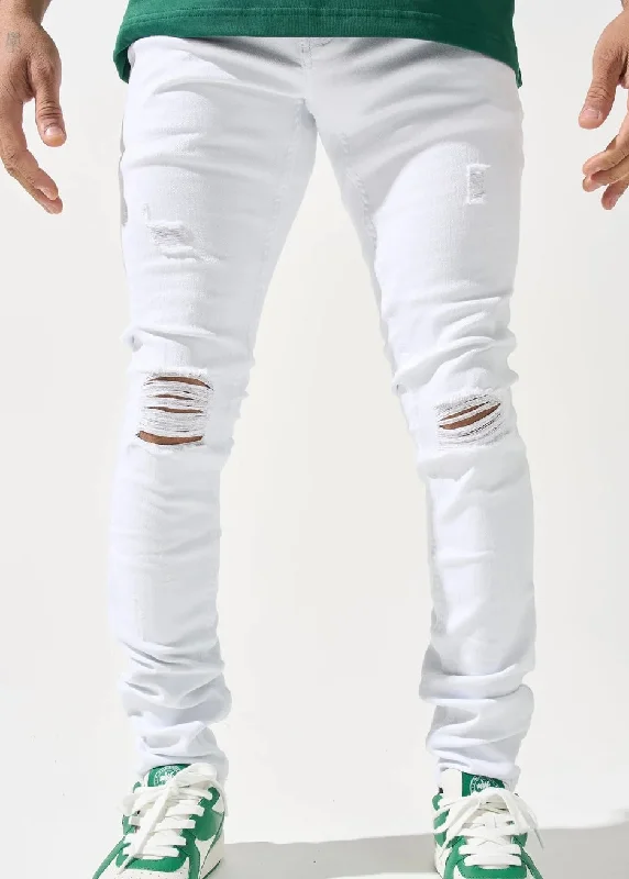 Dark Wash Jeans for Elegance -Serenede “Everest Peak” White Jeans