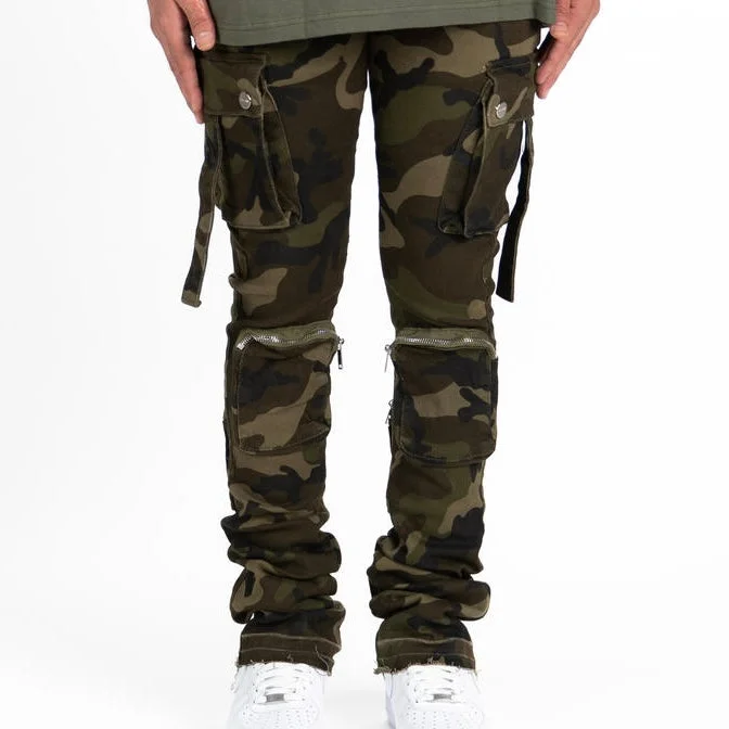 Rolled Shorts Jeans for Style -Pheelings “Never Look Back” Camo Flare Jeans