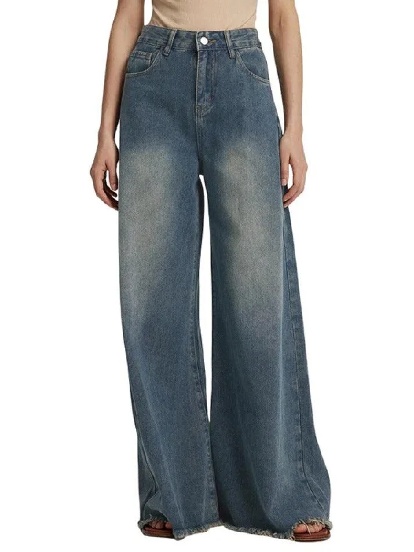 Printed Jeans for Pattern -Vintage Frayed Wide Leg Boyfriend Jeans