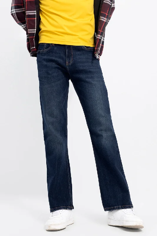 Slim Boyfriend Jeans for Hybrid -Edward Blue Bootcut Jeans