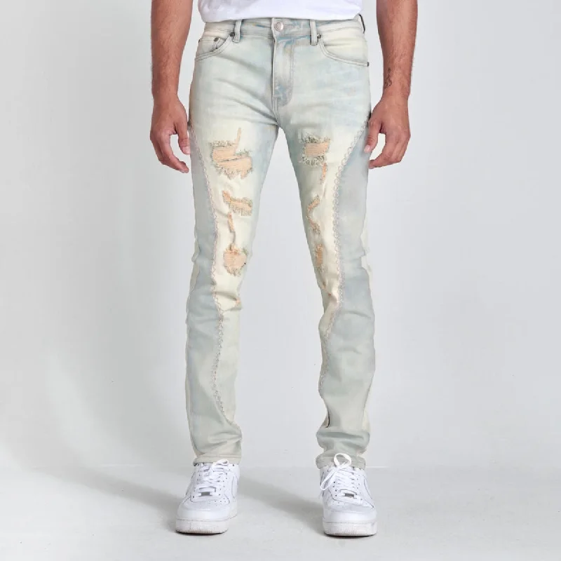 Slim Boyfriend Jeans for Hybrid -SugarHill “Jetty” Wheat Cloud Jeans