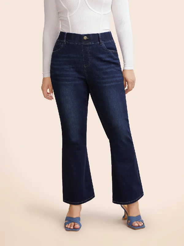 Valentine's Day Jeans for Romantic -High Stretch Dark Wash Bootcut Jeans