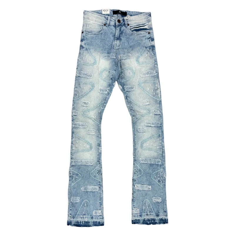 Club Jeans for Social -Focus Ice Blue City Stacked Jeans (5238)