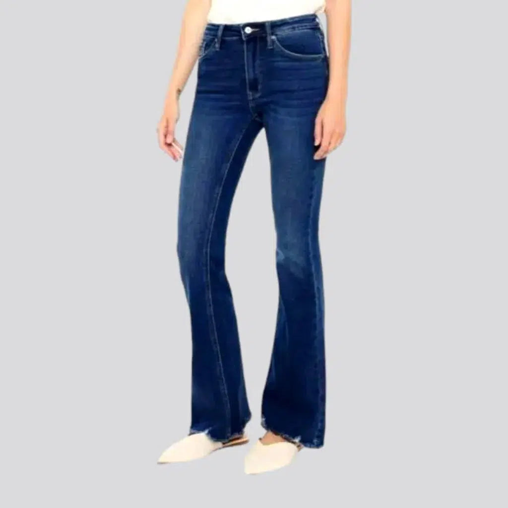 Hunting Jeans for Woods -Sanded high-waist jeans
 for women