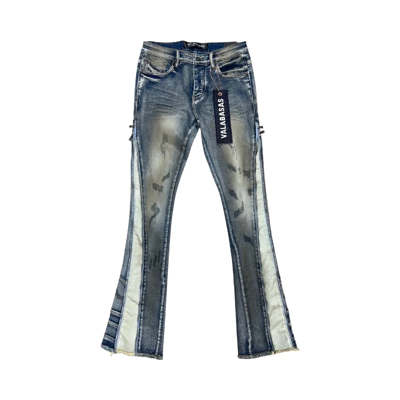 Straight Jeans for Classic Style -Valabasas “Adapt” Vintage Stacked Flare Jeans