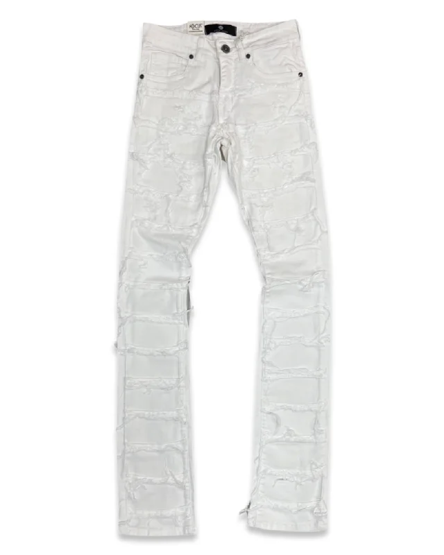 Holiday Jeans for Festive -Focus Repeat White Stacked Jeans (3364)