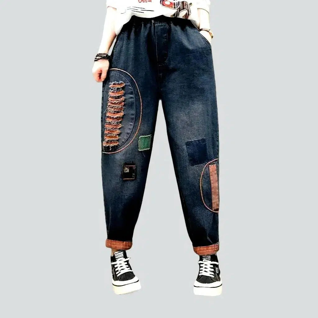 Rolled Shorts Jeans for Style -Loose vintage jeans pants
 for women