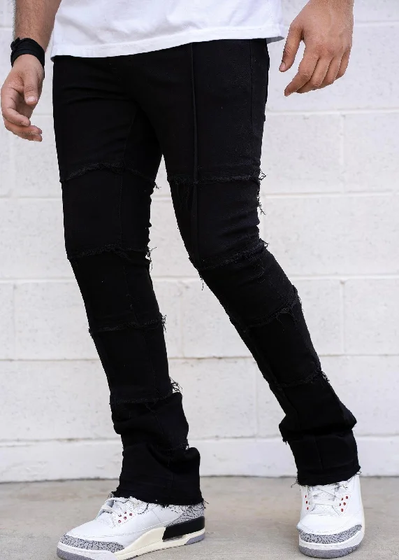 Casual Friday Jeans for Relaxed -Reelistik Salvatore Black Stacked Jeans (RST5031-4)