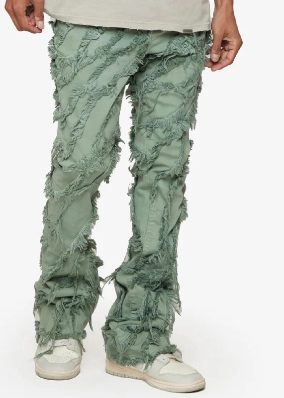 Acid Wash Jeans for Vintage -Valabasas “Grit” Light Emerald Stacked Jeans