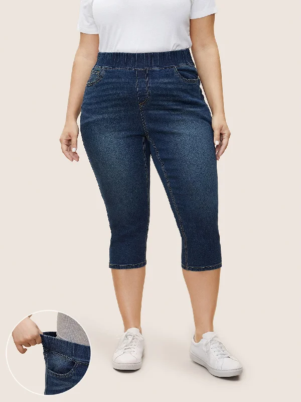 Bootcut Jeans for Flattering -Split Side Elastic Waist Pull-On Jegging Jeans