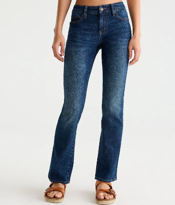 High-waisted tight trousers for women with slimming silhouette and smooth fit -Aeropostale Womens Mid-Rise Bootcut Jean