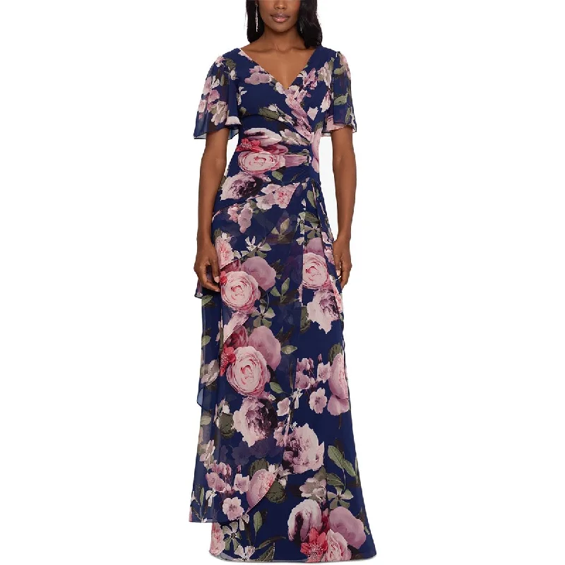 Animal Print Dresses for Fun -Xscape Womens Surplice Tiered Maxi Dress