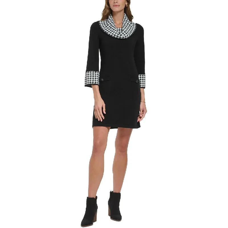 Graduation Dresses for Milestone -Jessica Howard Womens Hounstooth Knee Sweaterdress