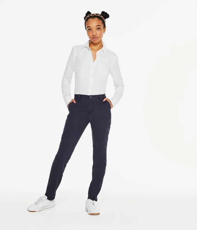 Black tight trousers for women with sleek design and versatile styling options -Aeropostale Women's Skinny Twill Pants