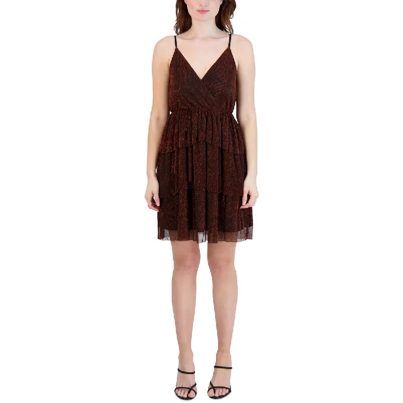 Asymmetric Hem Party Dress for Unique -BCBGeneration Womens Metallic Mini Cocktail and Party Dress