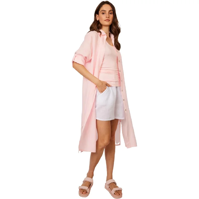 Off-shoulder Dresses for Feminine -Maxi Linen Blouse Dress (Petal)