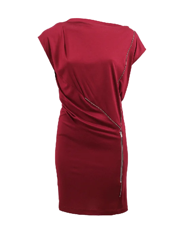 Zippered Dresses for Convenience -Zip Detail Dress