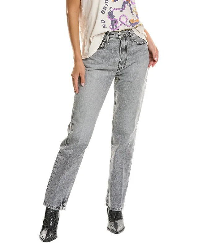 Trendy tight trousers for women with zipper details and edgy finish -FRAME Denim Le High 'N' Tight Everwood Straight Jean